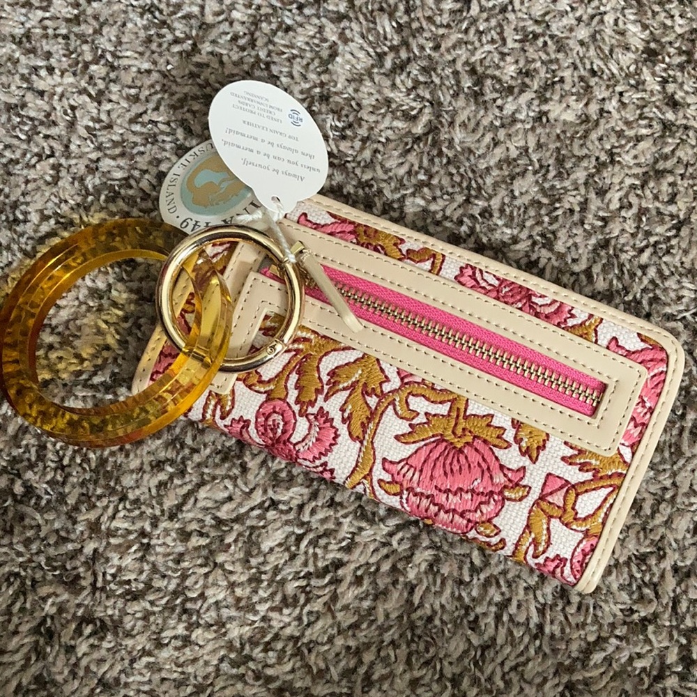 Bifold wallet in woodblock floral